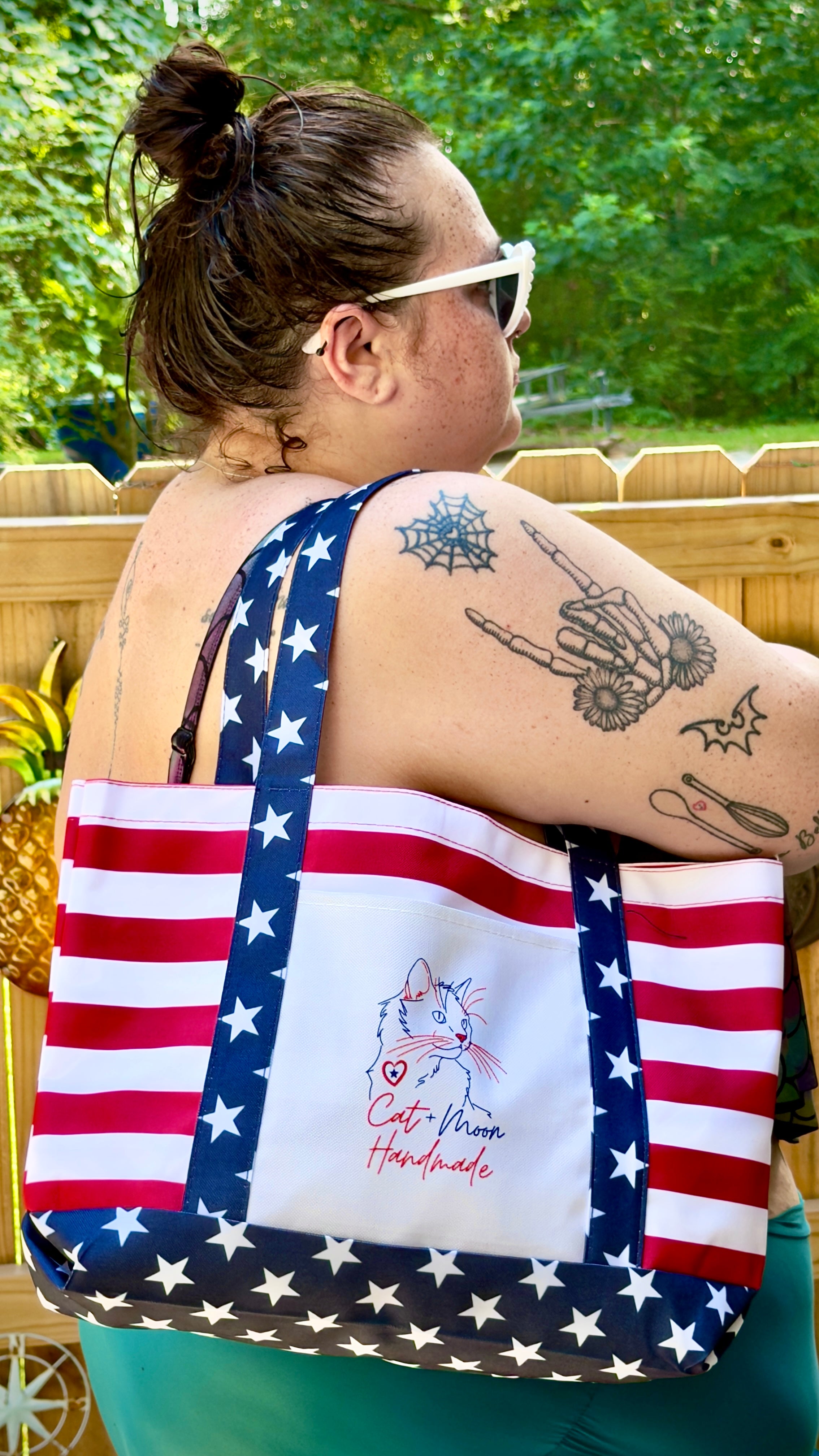 Red, White, and SPOOKY Canvas Tote