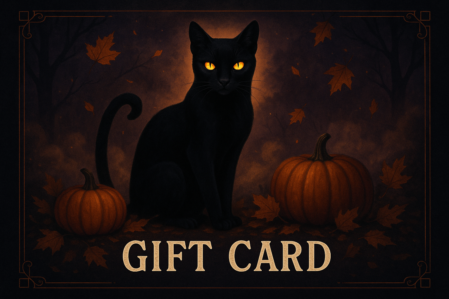 spooky black cat gift card